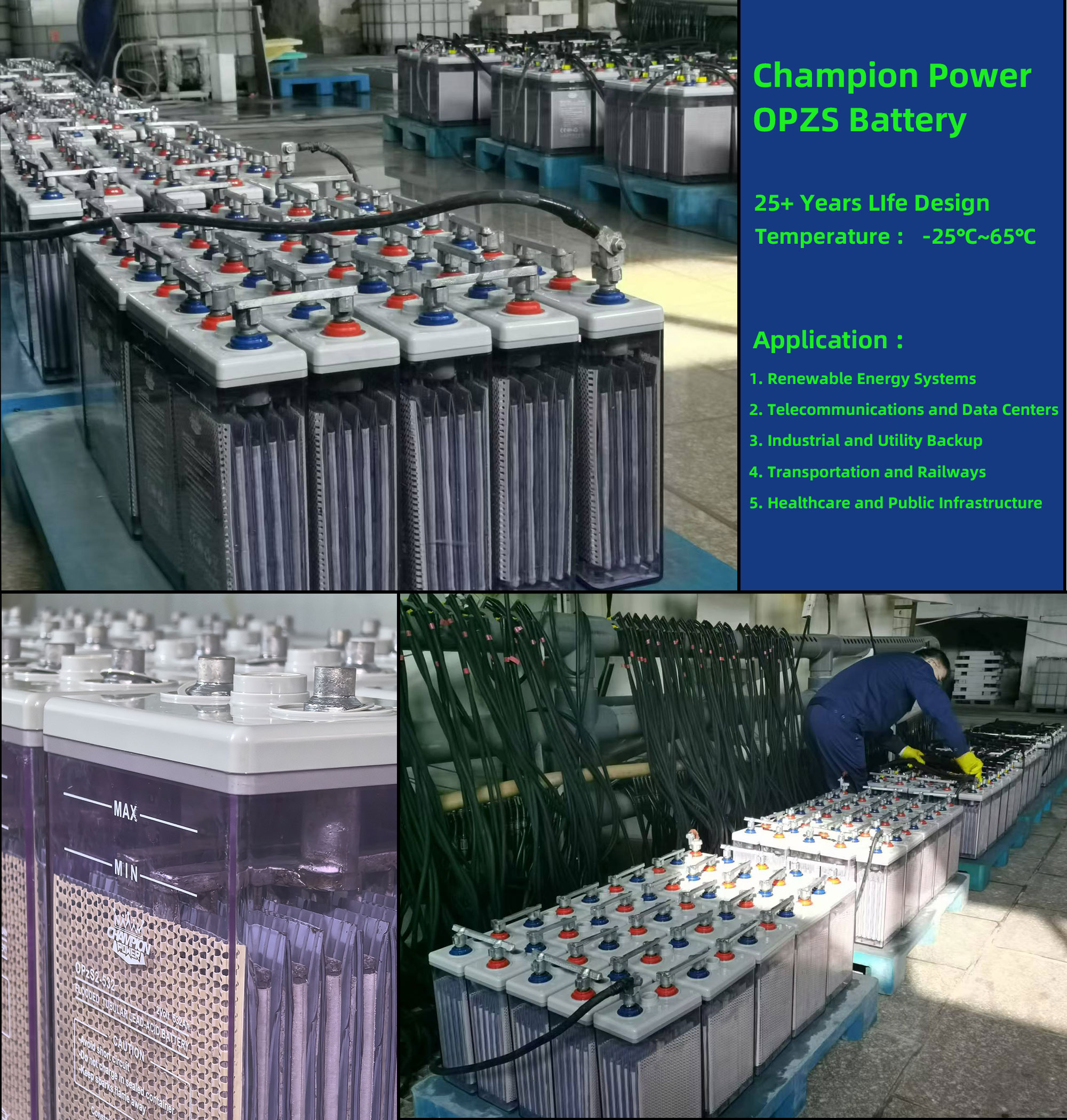 Чемпион Power Opzs Батарея: спроектирован для превосходства в хранении энергии