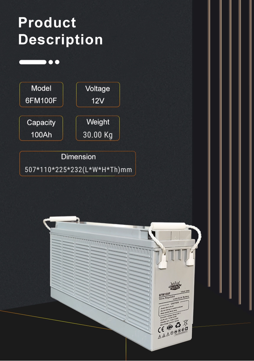 12V100AH передней терминальной батареи