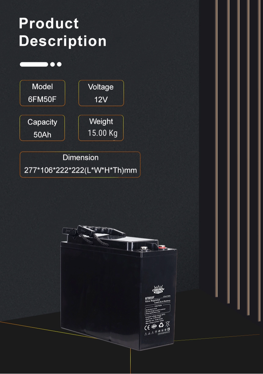 12V55AH передней терминальной батареи